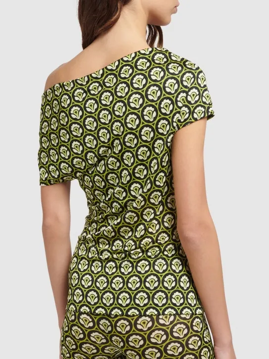 Etro   Printed mesh top 