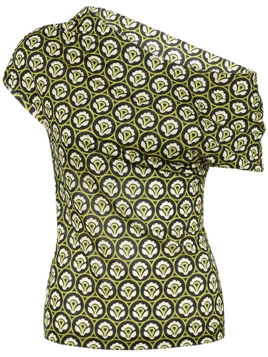 Etro   Printed mesh top 