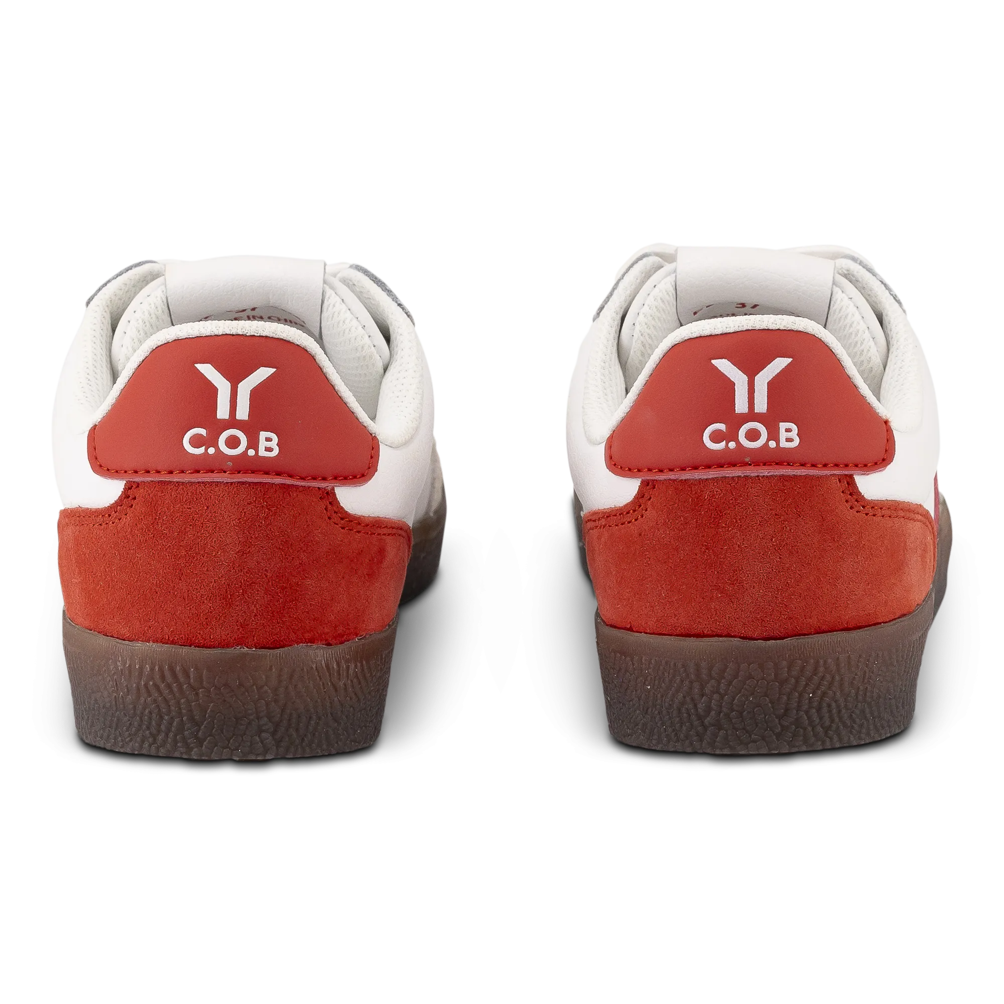 Fearless Womens Sneaker in white leather with neon flare wing