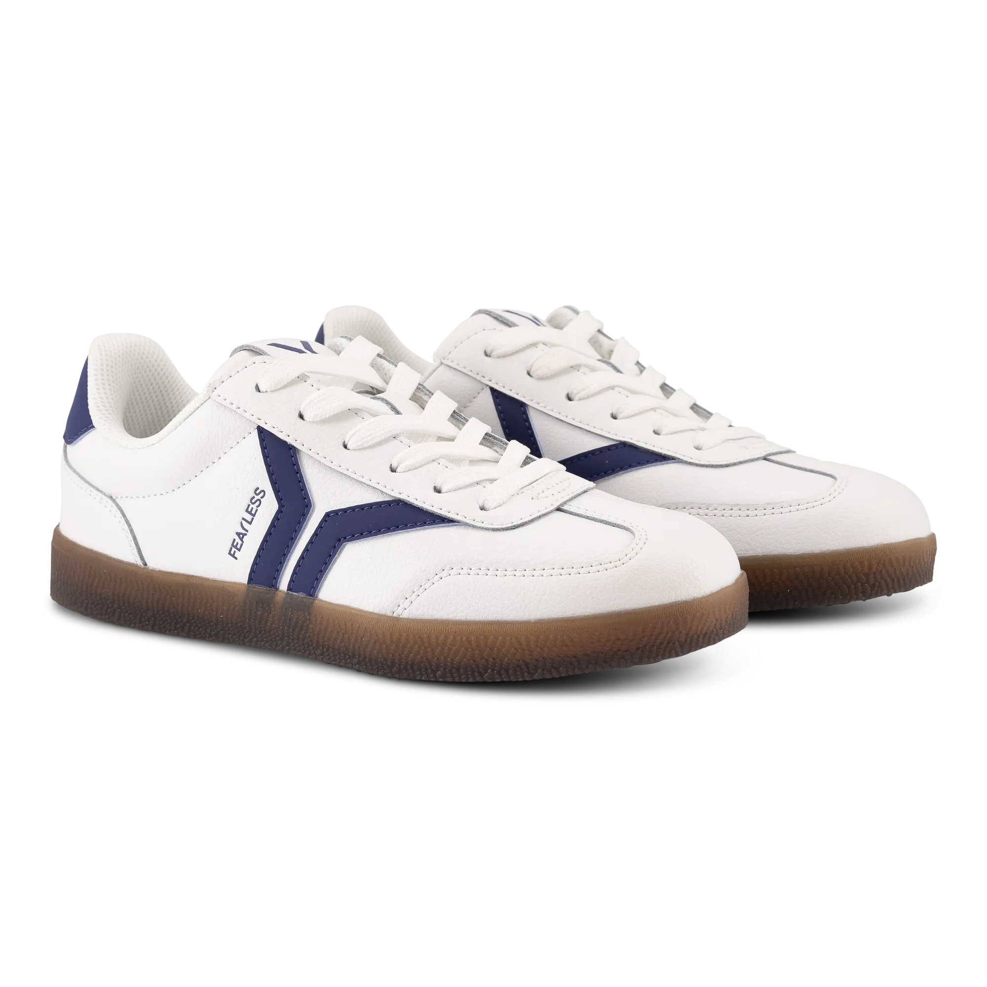 Fearless Womens Sneaker in white leather with purple wing
