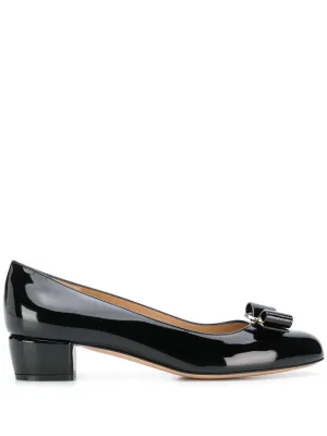 Ferragamo Elegant Blue Leather Pumps for Women