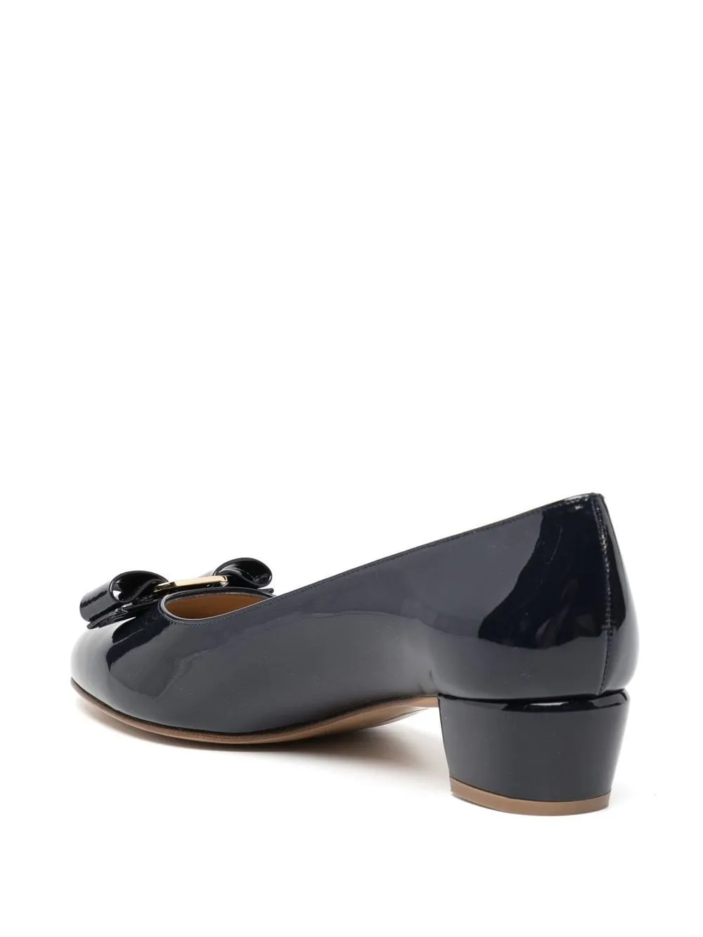 Ferragamo Elegant Blue Leather Pumps for Women