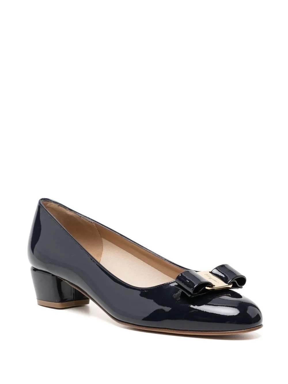 Ferragamo Elegant Blue Leather Pumps for Women