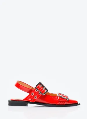 GANNI Feminine Buckle Ballerina Flats
