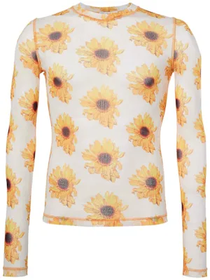 JW Anderson   Flower print mesh top 