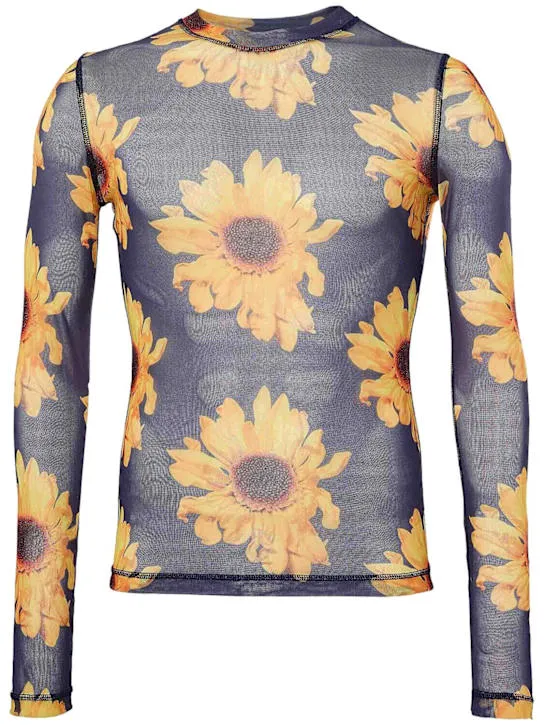 JW Anderson   Flower print mesh top 