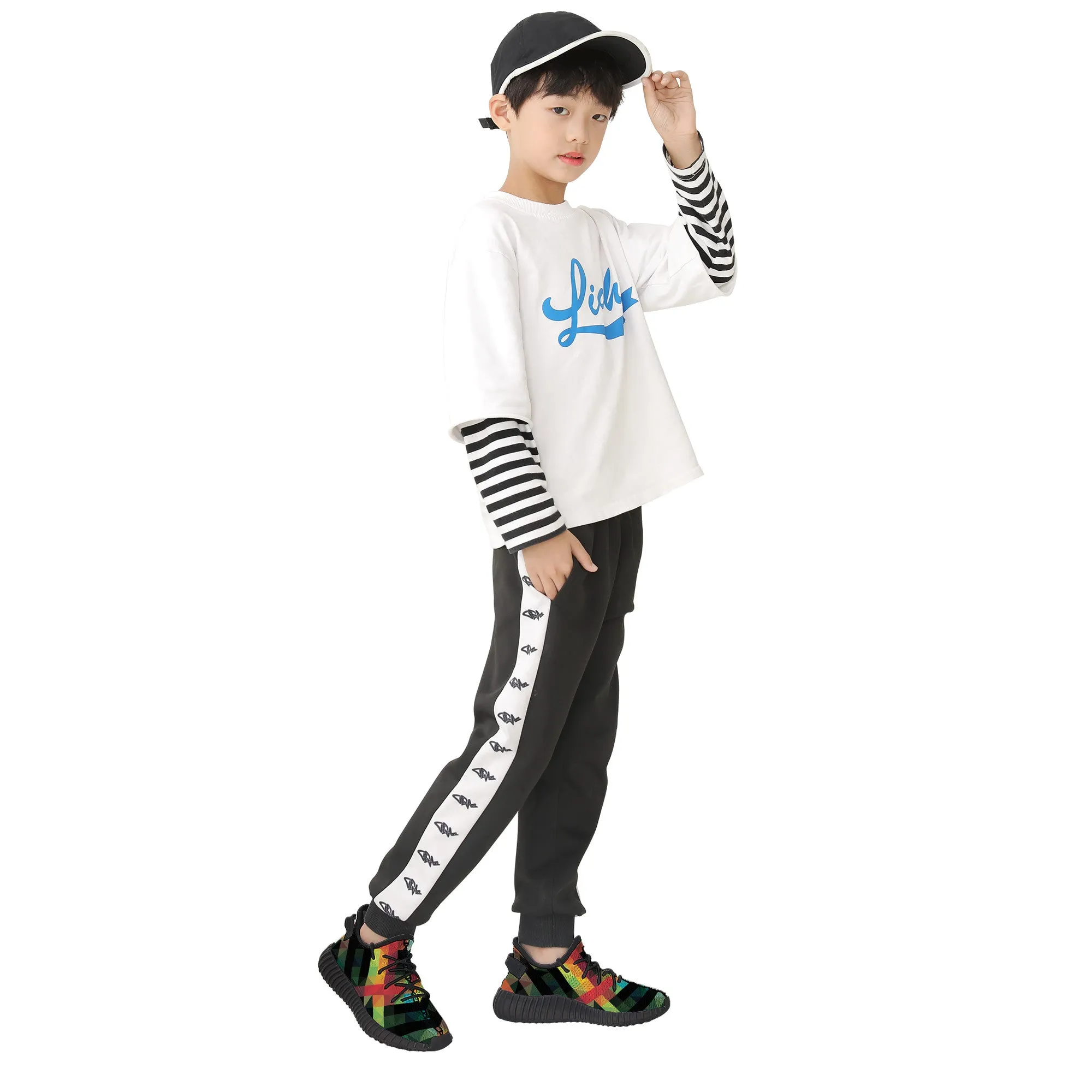 Kids Mesh Knit Sneaker - Black