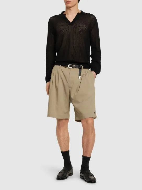 Laneus   Cotton mesh l/s polo 