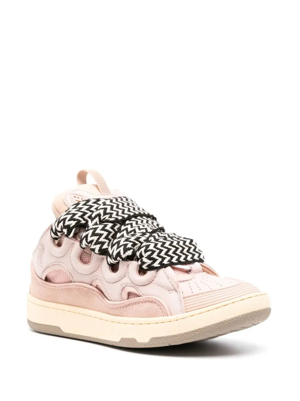 LANVIN - Women Leather Curb Pale Pink Sneakers