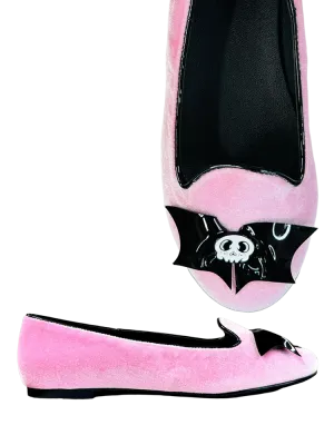 LYDIA SKULL BAT - PINK VELVET