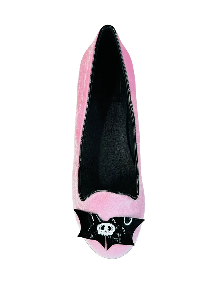 LYDIA SKULL BAT - PINK VELVET