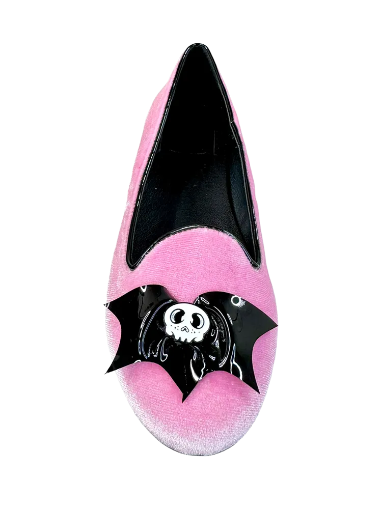 LYDIA SKULL BAT - PINK VELVET