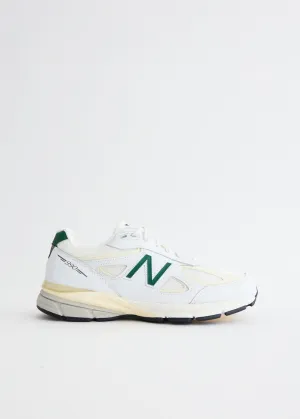 MADE in USA 990v4 'White Green' Sneakers