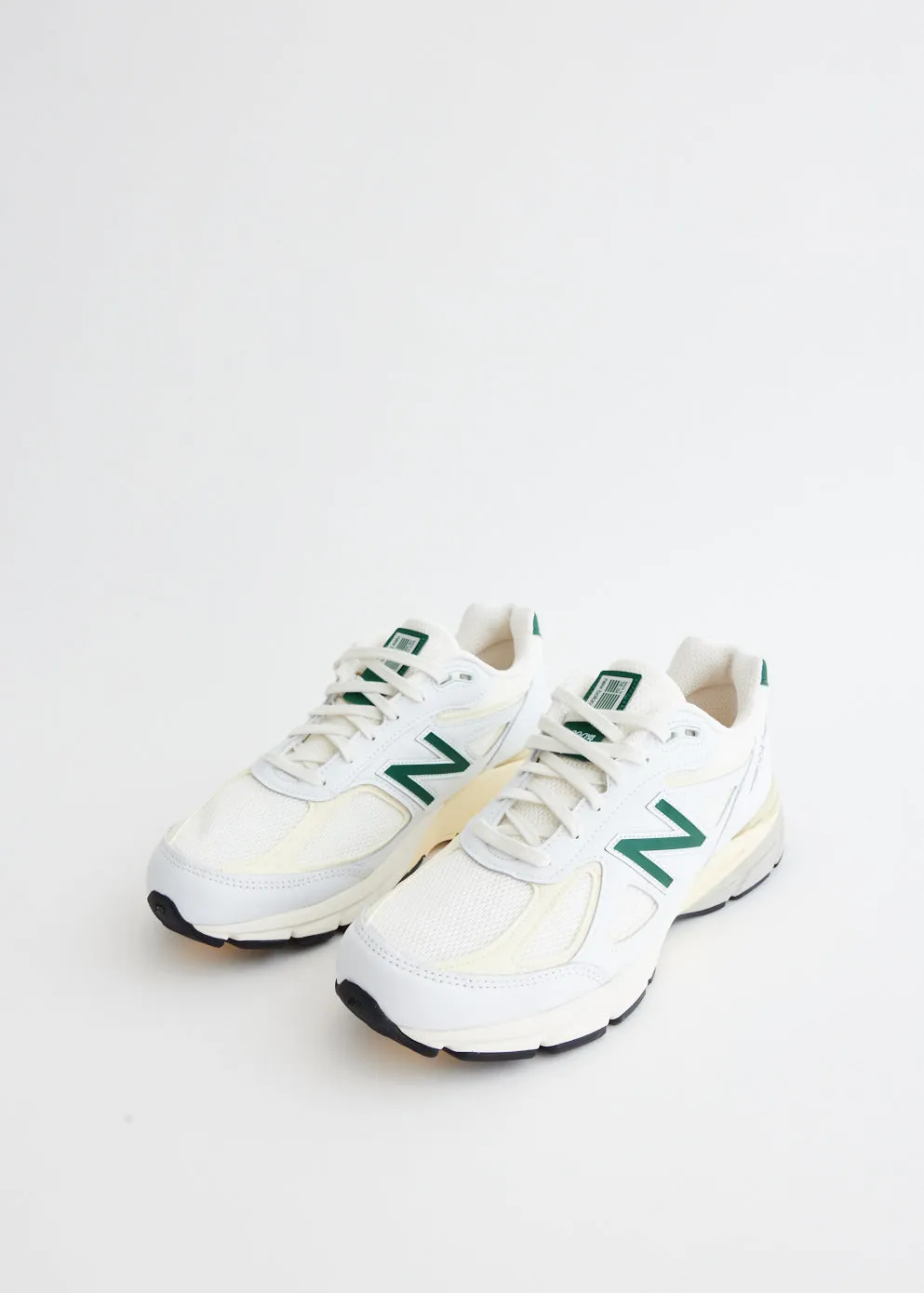 MADE in USA 990v4 'White Green' Sneakers