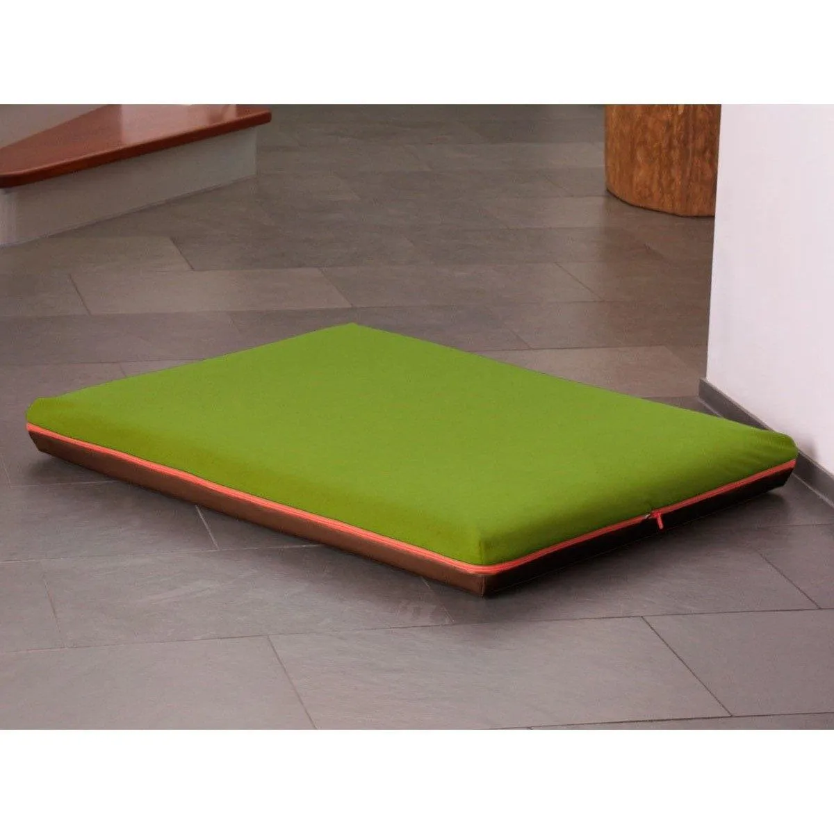 Memory Foam Dog Bed in Brown Faux Leather