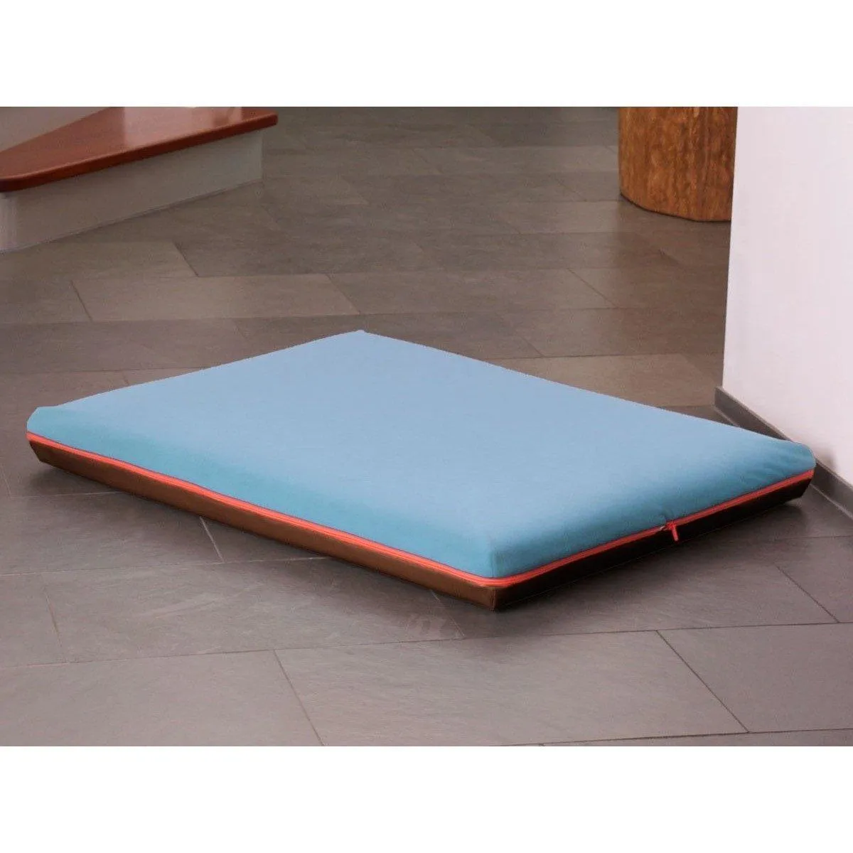 Memory Foam Dog Bed in Brown Faux Leather
