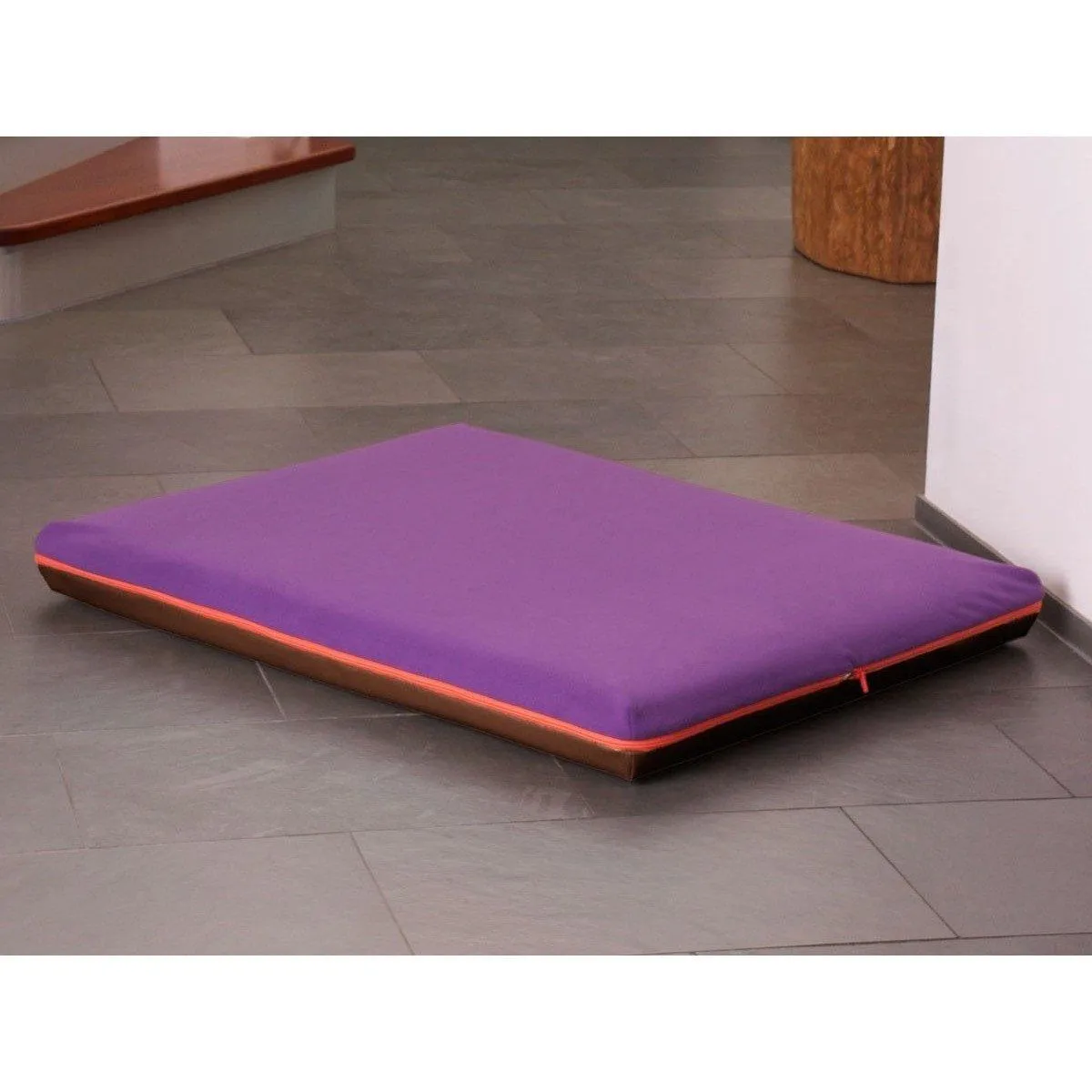 Memory Foam Dog Bed in Brown Faux Leather