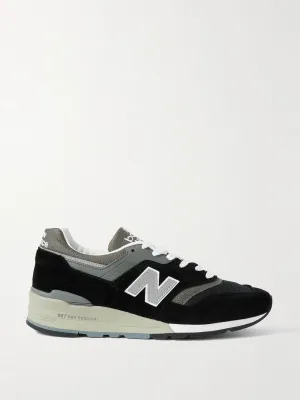 MiUS 997 suede, mesh and leather sneakers