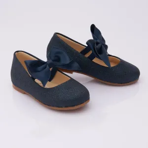 Navy Baby Bow Flats