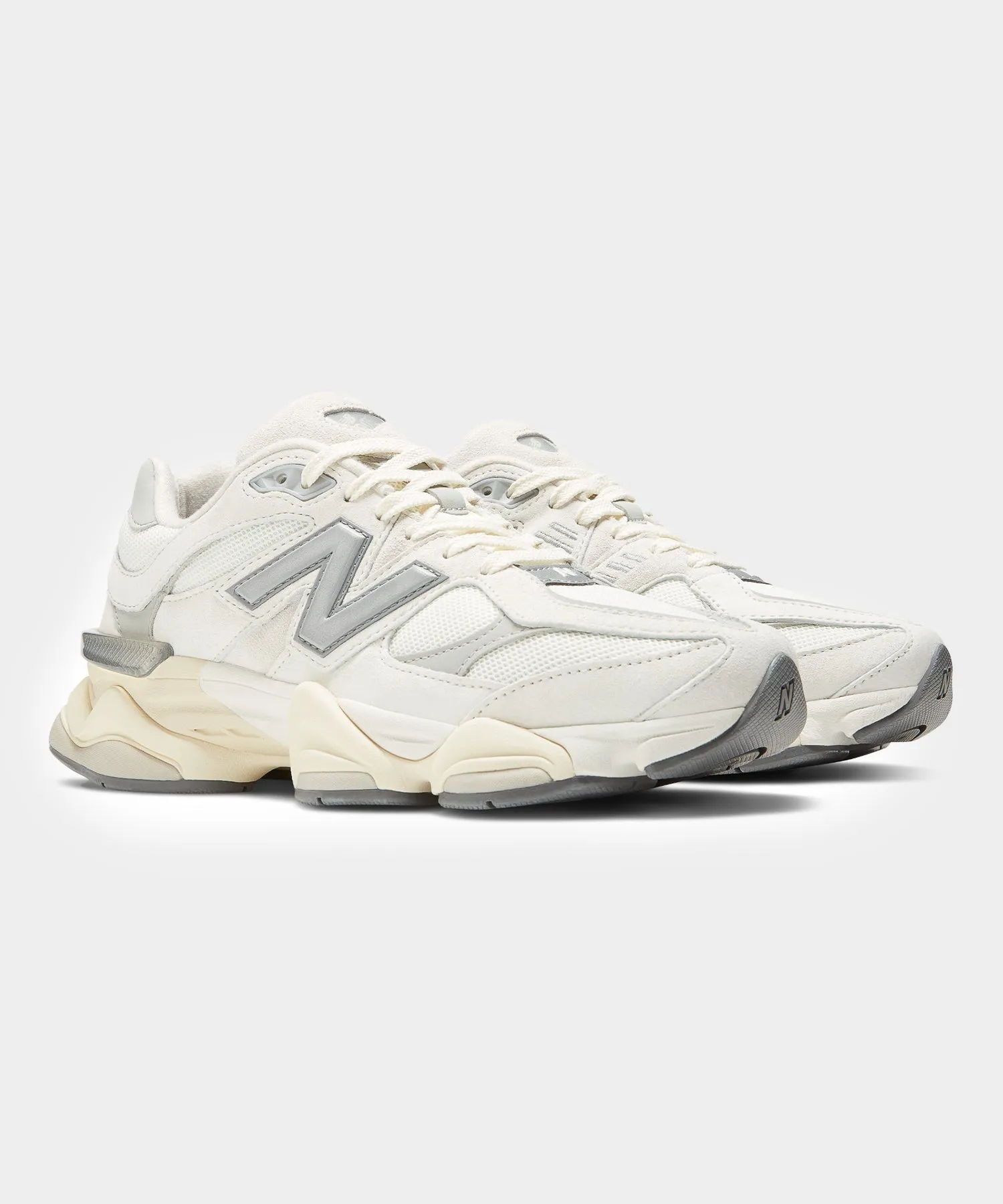 New Balance 9060 in Sea Salt   Concrete and Silver Metallic