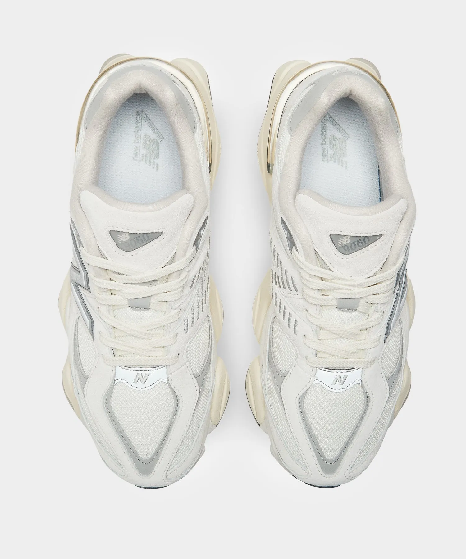 New Balance 9060 in Sea Salt   Concrete and Silver Metallic