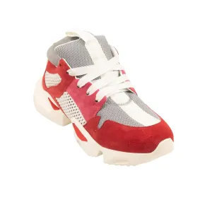 NIB UNRAVEL PROJECT Red Pink & Grey Mesh Suede Sneakers Size 39 $695