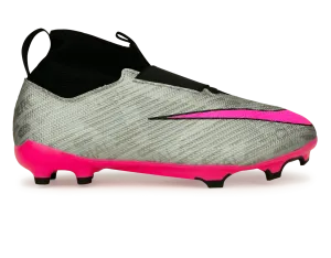 Nike Kids Zoom Mercurial Superfly 9 Pro FG Silver/Pink