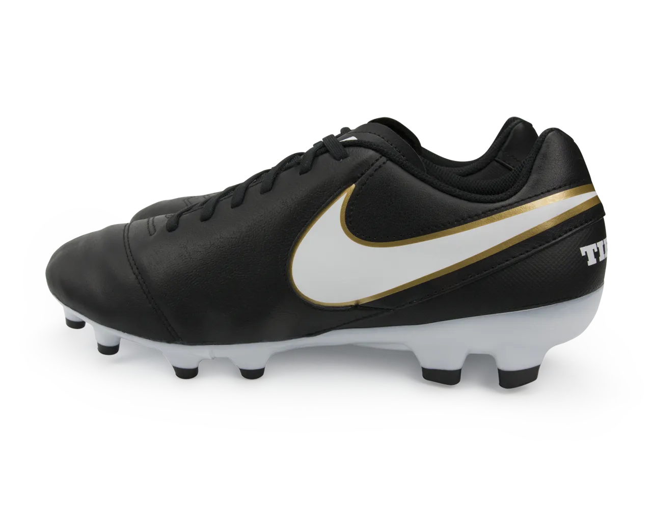 Nike Men's Tiempo Genio II Leather FG Black/White/Metallic Gold