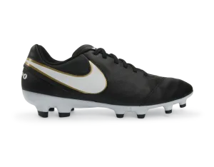 Nike Men's Tiempo Genio II Leather FG Black/White/Metallic Gold