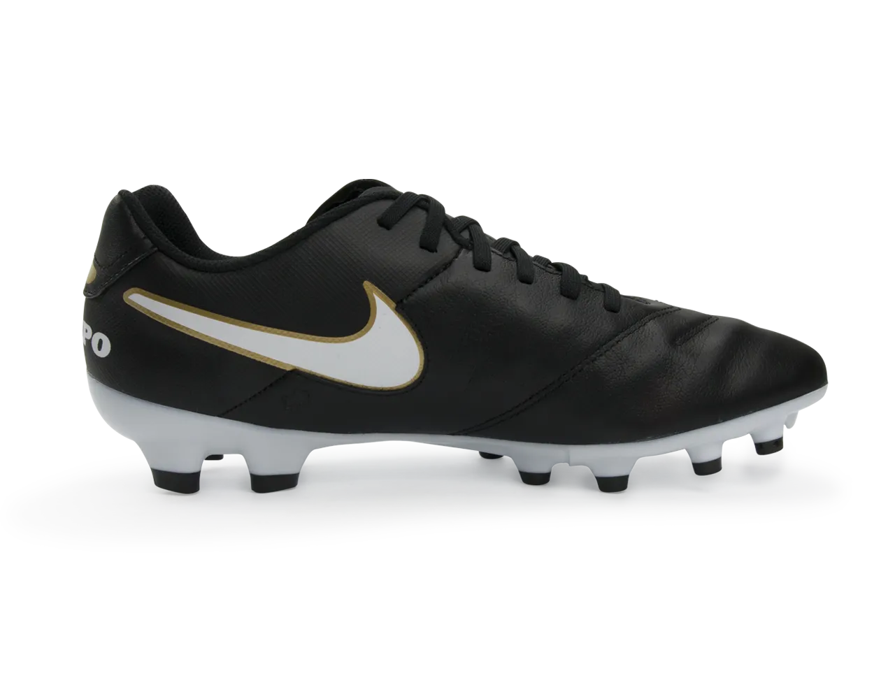 Nike Men's Tiempo Genio II Leather FG Black/White/Metallic Gold
