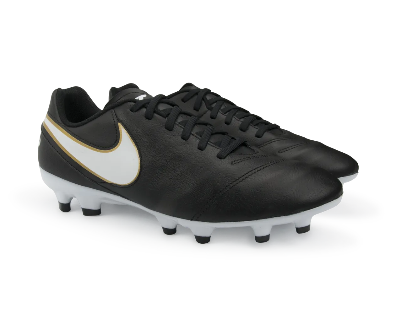 Nike Men's Tiempo Genio II Leather FG Black/White/Metallic Gold