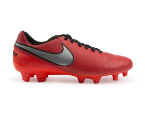Nike Men's Tiempo Genio Leather FG Light Crimson/Metallic Silver/Total Crimson