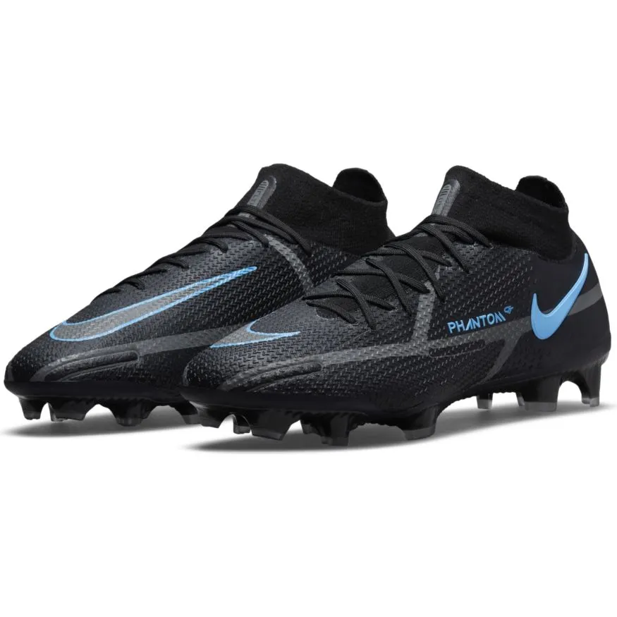 Nike Phantom GT2 Elite FG-WHITE/BLACK-BLACK/BLACK-IRON GREY