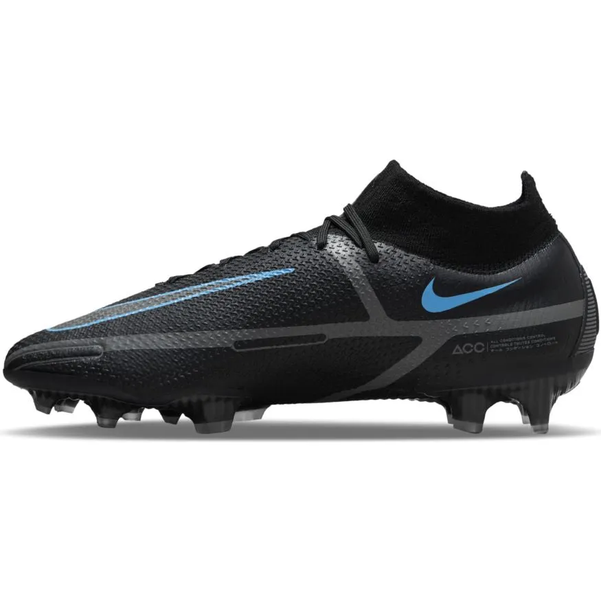 Nike Phantom GT2 Elite FG-WHITE/BLACK-BLACK/BLACK-IRON GREY