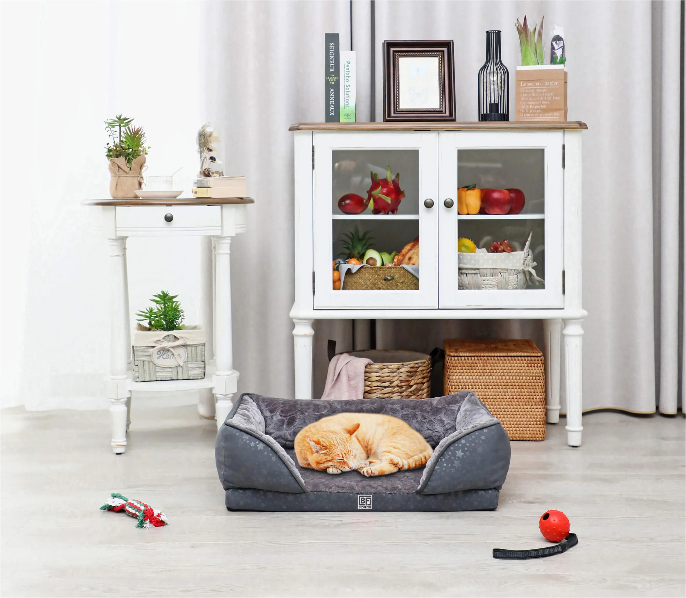 Orthopedic Dog Sofa Bed with Bamboo & Charcoal Infused Memory Foam