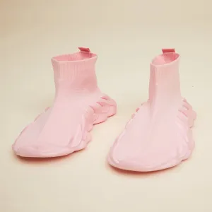 Pink High Top Sock Sneakers