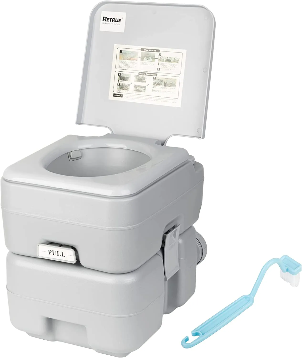 Portable Toilet Camping Porta Potty with brush