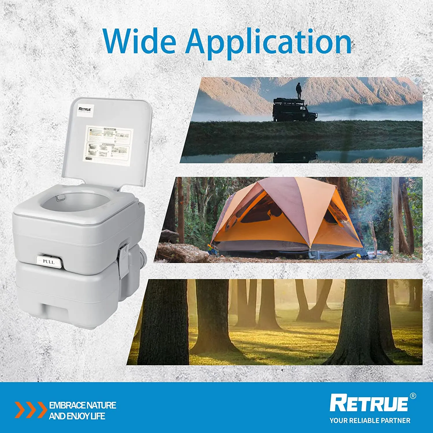Portable Toilet Camping Porta Potty with brush