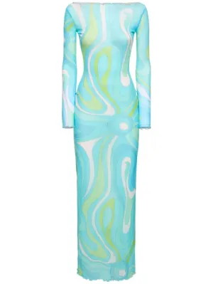Pucci   Printed mesh long dress 