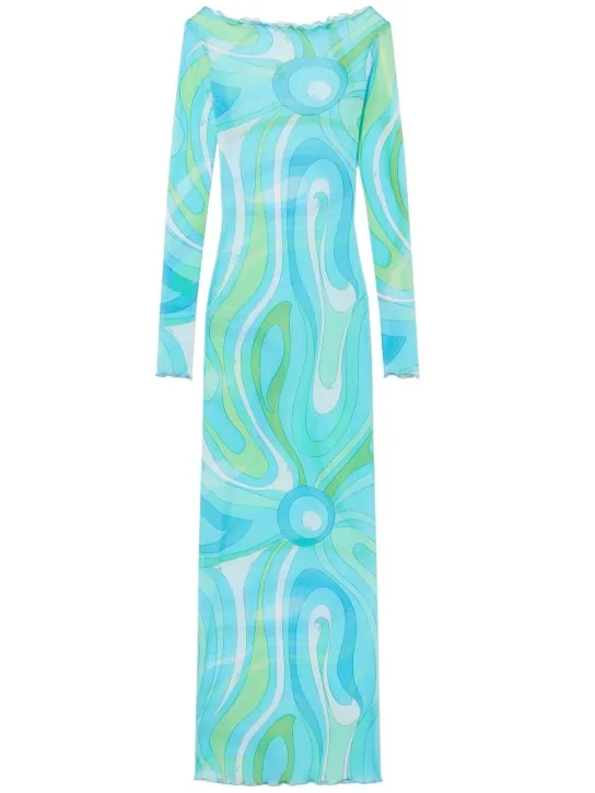 Pucci   Printed mesh long dress 