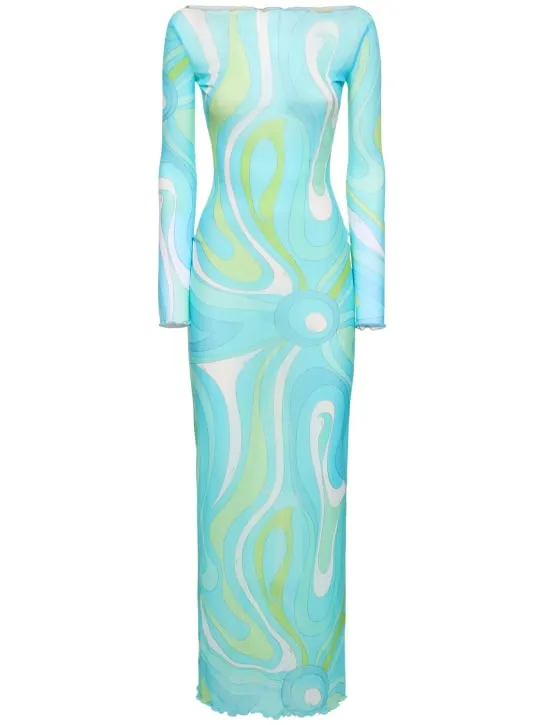 Pucci   Printed mesh long dress 