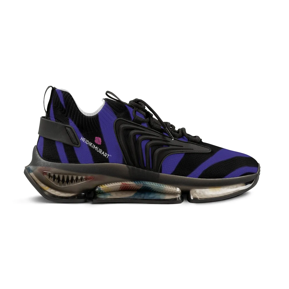 Purple Zebra Print Men's Shoes, Best Zebra Stripes Animal Print Comfy Men's Mesh Sports Sneakers