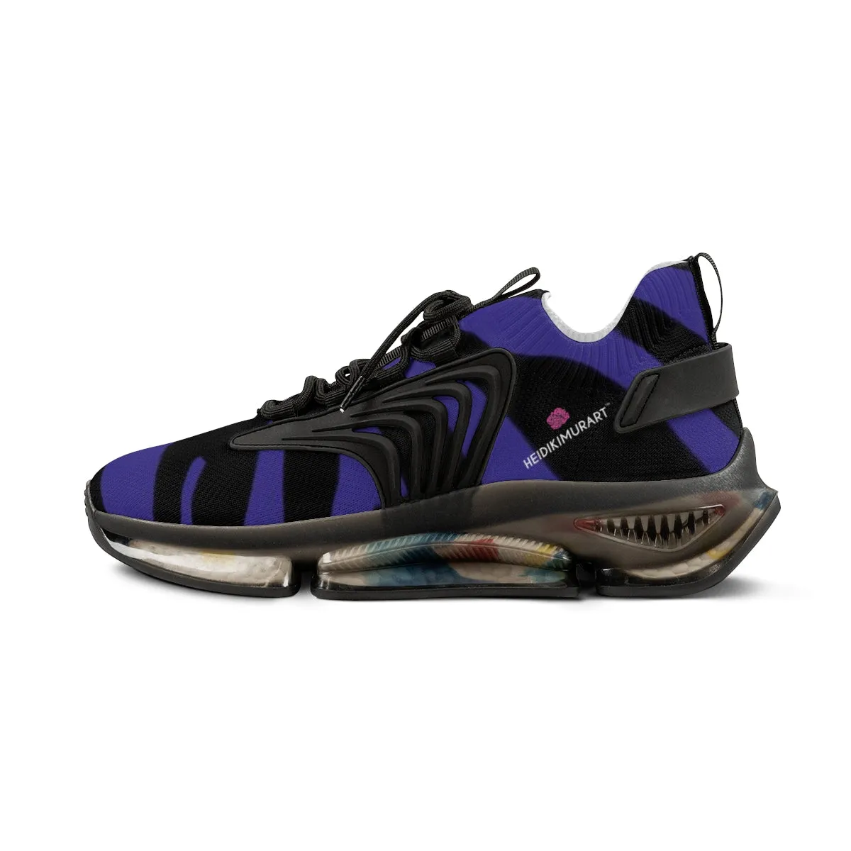 Purple Zebra Print Men's Shoes, Best Zebra Stripes Animal Print Comfy Men's Mesh Sports Sneakers