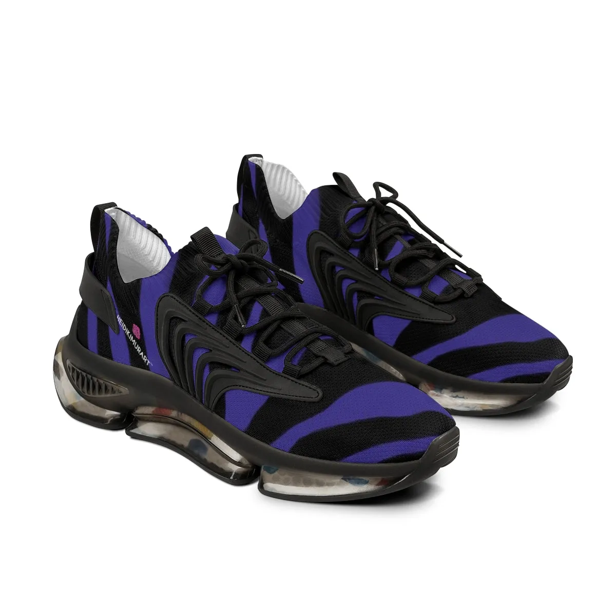 Purple Zebra Print Men's Shoes, Best Zebra Stripes Animal Print Comfy Men's Mesh Sports Sneakers