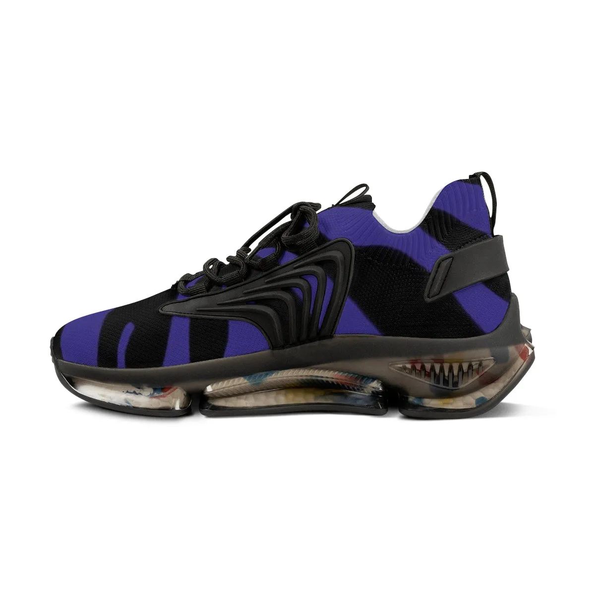 Purple Zebra Print Men's Shoes, Best Zebra Stripes Animal Print Comfy Men's Mesh Sports Sneakers