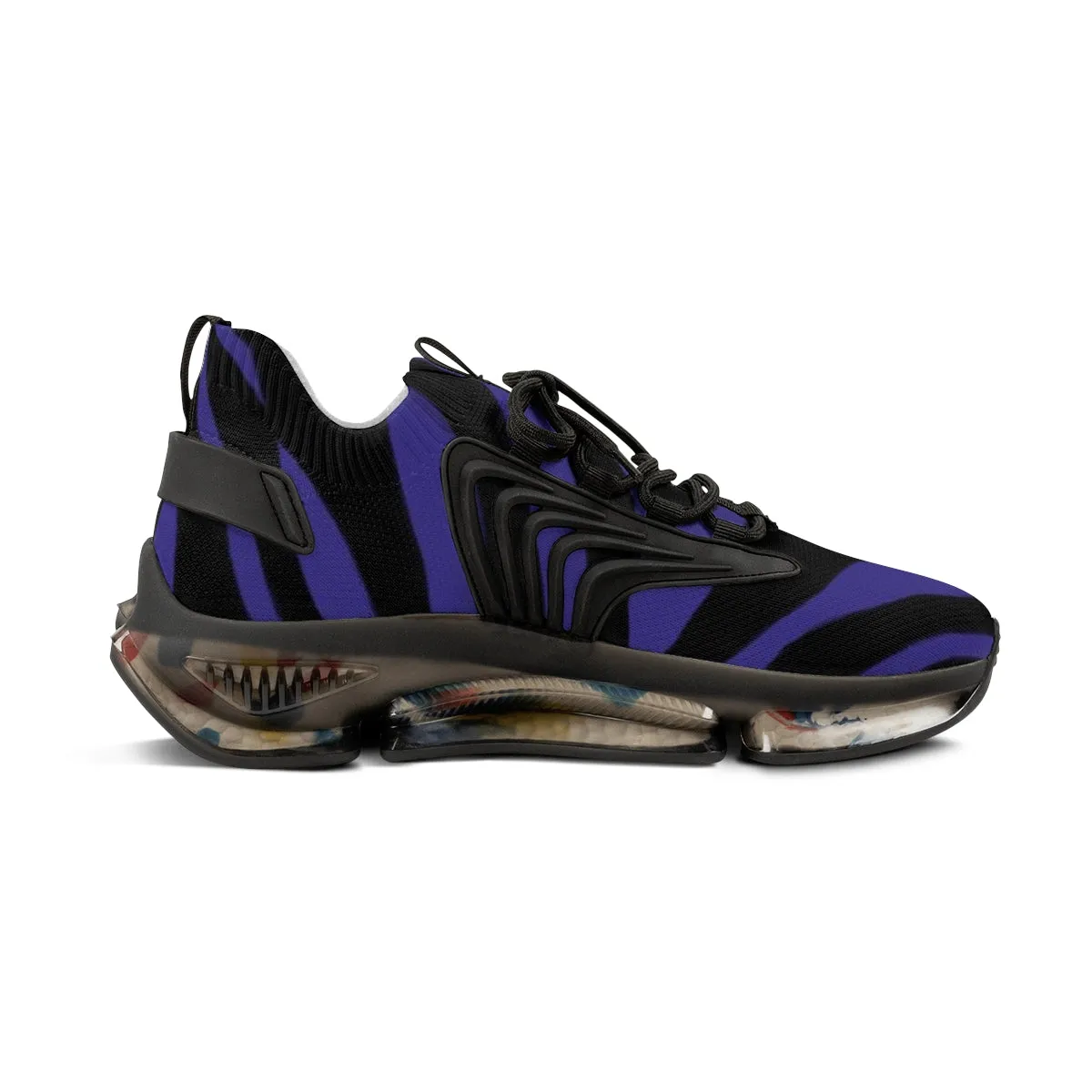 Purple Zebra Print Men's Shoes, Best Zebra Stripes Animal Print Comfy Men's Mesh Sports Sneakers