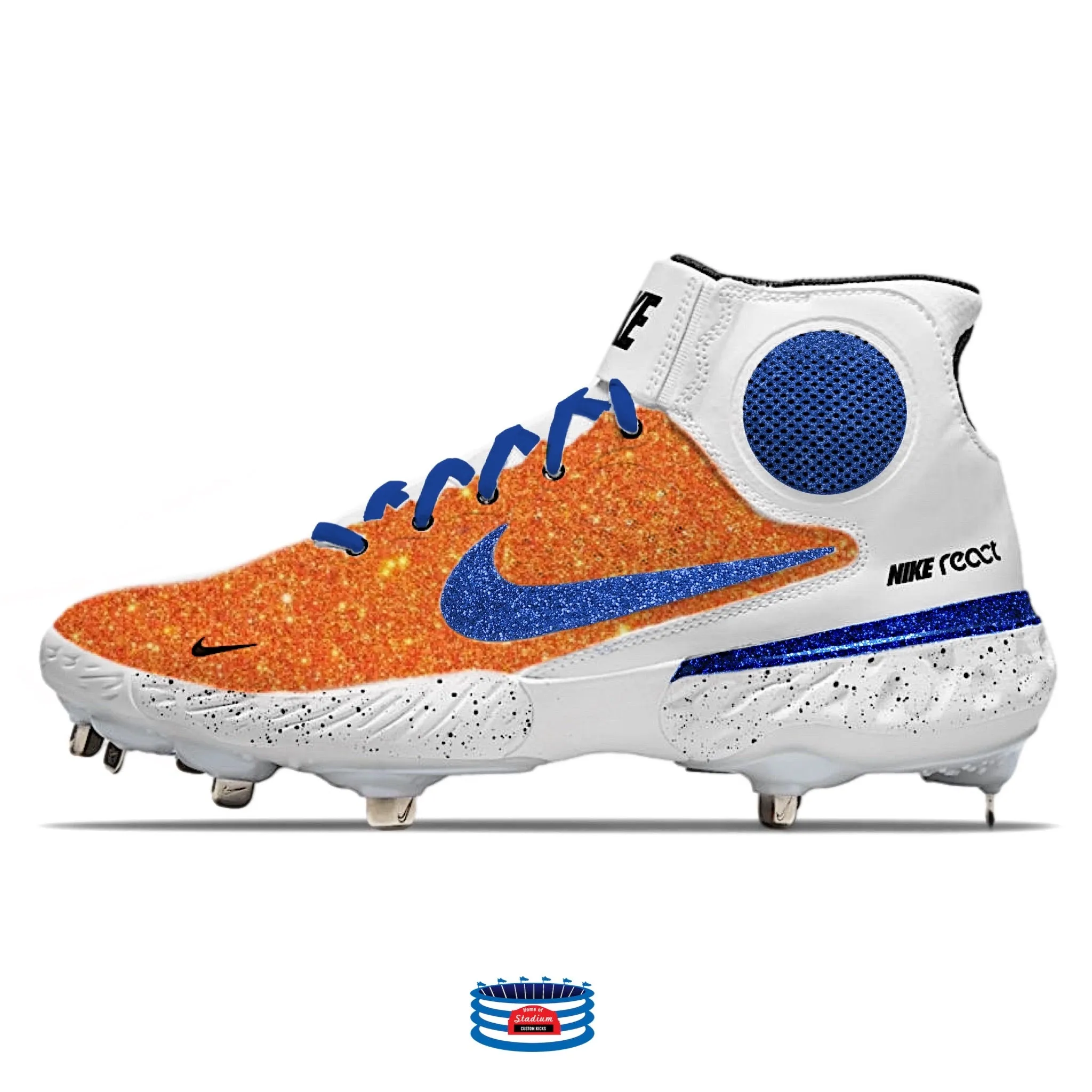 "New York Glitter" Nike Alpha Huarache Elite 3 Mid Cleats