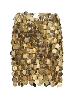 Rabanne   Round sequined mesh mini skirt 