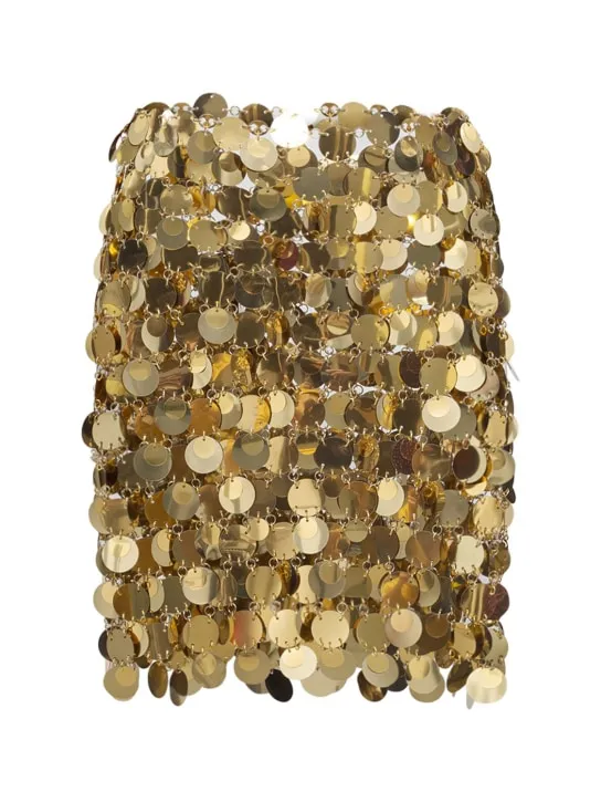 Rabanne   Round sequined mesh mini skirt 