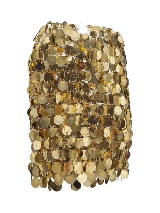 Rabanne   Round sequined mesh mini skirt 